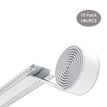 Load image into Gallery viewer, 100*19mm LED Drywall Channel Plaster-in Aluminum LED Profile with Long Diffuser LED Aluminum Profile for 16mm Thick Drywall (DK-DP10019)