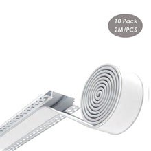 Load image into Gallery viewer, 100*19mm LED Drywall Channel Plaster-in Aluminum LED Profile with Long Diffuser LED Aluminum Profile for 16mm Thick Drywall (DK-DP10019)