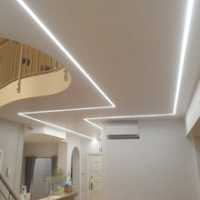 Load image into Gallery viewer, 100*19mm LED Drywall Channel Plaster-in Aluminum LED Profile with Long Diffuser LED Aluminum Profile for 16mm Thick Drywall (DK-DP10019)