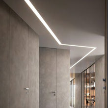 Load image into Gallery viewer, 100*19mm LED Drywall Channel Plaster-in Aluminum LED Profile with Long Diffuser LED Aluminum Profile for 16mm Thick Drywall (DK-DP10019)