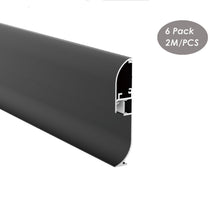Load image into Gallery viewer, 15*80mm Black LED Skirting Light Aluminum Channel Profile for Toe Kick Line Baseboard Lighting (DK-MP1580)