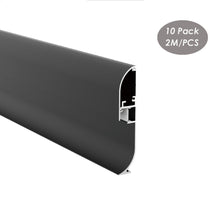 Load image into Gallery viewer, 15*80mm Black LED Skirting Light Aluminum Channel Profile for Toe Kick Line Baseboard Lighting (DK-MP1580)