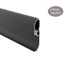 Load image into Gallery viewer, 15*80mm Black LED Skirting Light Aluminum Channel Profile for Toe Kick Line Baseboard Lighting (DK-MP1580)
