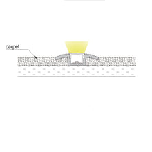 Load image into Gallery viewer, 44*11mm Floor Carpet LED Strip Diffuser Aluminum Channel Profile for 12mm LED Strip Light(DK-RP4411)