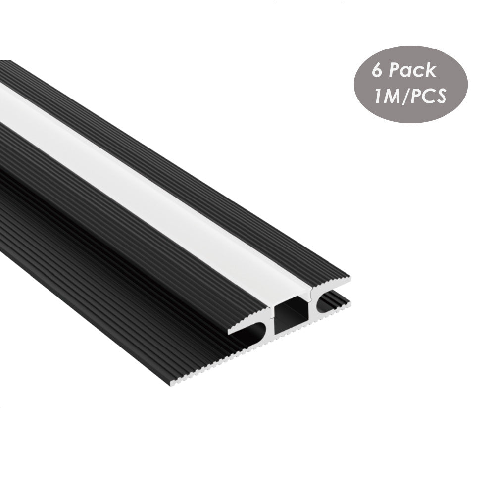 64*13mm Residential Floor Carpet LED Strip Diffuser Aluminum Channel Profile for 12mm LED Strip Light(DK-RP6413）