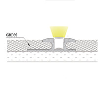 Load image into Gallery viewer, 64*13mm Residential Floor Carpet LED Strip Diffuser Aluminum Channel Profile for 12mm LED Strip Light(DK-RP6413)
