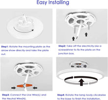 Load image into Gallery viewer, 9 Inch 20W LED Flush Mount Ceiling Light 5000K Daylight 120V Surface Mount Ceiling Light LED Flat Modern Ceiling Light Fixture for Kitchen Bedroom Living Laundry Room