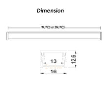 Load image into Gallery viewer, 16*13mm Aluminum LED Profile for Floor with Clip-in Milky Diffuser Cover for Strip Light(DK-MP1613)