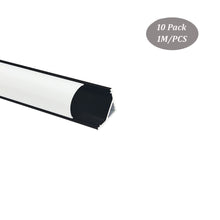 Load image into Gallery viewer, 16*16mm Black Corner Aluminum LED Channel V Shape with Milky Diffuser Cover for Kitchen Under Cabinet Lighting(DK-MP1616AB)