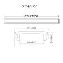 Load image into Gallery viewer, 17.5*7mm U Shape Slim LED Aluminum Profile Channel With Milky Diffuser Cover for Under Cabinet (DK-MP1707B)