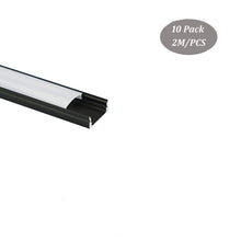 Load image into Gallery viewer, 17.5*7mm U Shape Black LED Aluminum Profile Channel With Milky Diffuser Cover for Under Cabinet(DK-MP1707BB)