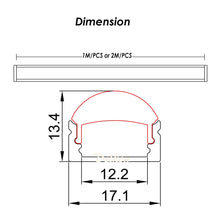 Load image into Gallery viewer, 17*13mm U Shape Aluminum LED Profile with 60Degree Milky Diffuser Lense for Architectural Lighting(DK-MP1713L)