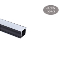 Load image into Gallery viewer, 17*15mm U Shape Black Aluminum LED Channel Spotless with Milky Diffuser Cover for 8-12mm Width LED Strips(DK-MP1715AB)