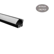 Load image into Gallery viewer, 19*19mm Black Corner Aluminum LED Profile 45 Degree with Milky Diffuser Cover for Kitchen Under Cabinet Lighting(DK-MP1919AB)