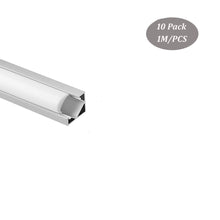 Load image into Gallery viewer, 18.5*18.5mm Corner Aluminum LED Profile with Milky Diffuser Lense Cover for 8-12mm Width LED Strips(DK-MP1919L)