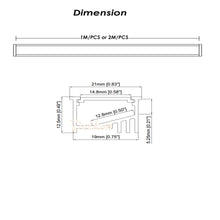 Load image into Gallery viewer, 21*13mm LED Strip Light Diffuser Aluminum LED Channel Profile for 8-12mm Width Strip Light(DK-MP2113)