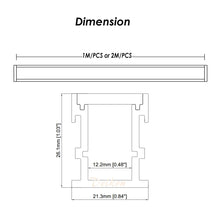 Load image into Gallery viewer, 21*26mm Deep Aluminum LED Profile Floor with Clip-in Milky Diffuser Cover for 8-12mm Width Strip Light(DK-MP2126)
