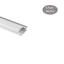 Carregar imagem no visualizador da galeria, 25*7mm Trim Recessed LED Strip Diffuser Aluminum Channel With Flange for Under Cabinet Lighting(DK-RP2507B)