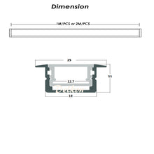 Load image into Gallery viewer, 25*11mm Recessed IP65 Waterproof Aluminum LED Profile for Strip Light With Milky Diffuser Cover for Outdoor