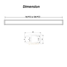 Load image into Gallery viewer, 25*14mm Shelf Aluminum LED Profile with Milky Diffuser Cover for 8mm Thickness PMMA Board or Glass(DK-MP2514)