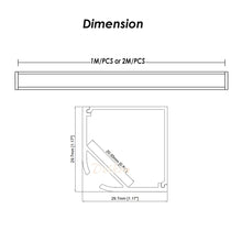 Load image into Gallery viewer, 30*30mm Corner Aluminum LED Profile with Milky Diffuser Cover for 8-20mm Width Strip Light(DK-MP3030B)
