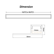 Load image into Gallery viewer, 33*13mm Delkon Plaster-in LED Profile with Milky Diffuse Cover Lense,Drywall Aluminum Channel for Tile/Marble(DK-DP3311)