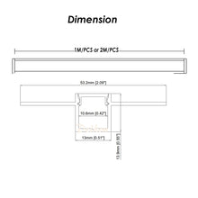 Load image into Gallery viewer, 53*14mm Delkon Trimless Recessed Aluminum LED Profile Channel Fixture for 8-10mm Width Strip Light(DK-DP5314)