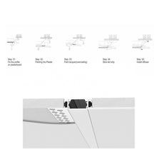 Load image into Gallery viewer, 62*14mm Plaster-in Aluminum LED Profile,Drywall LED Strip Channel for 20mm width LED Strips(DK-DP6214)