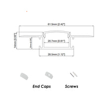 Load image into Gallery viewer, 62*14mm Plaster-in Aluminum LED Profile,Drywall LED Strip Channel for 20mm width LED Strips(DK-DP6214)