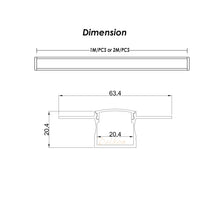 Load image into Gallery viewer, 63*20mm Plaster-in LED Profile,Aluminum Channel Extrusion with Flange for Drywall Wall and Ceiling(DK-DP6320)