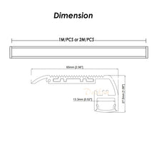 Load image into Gallery viewer, 65*28mm Non-Slip Nosing Stair LED Aluminum Channel Cinema Step Profile for School Home Theater(DK-MP6528)