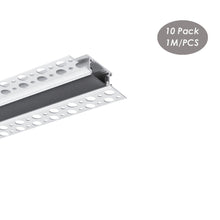 Cargar imagen en el visor de la galería, 69*13mm Plaster LED Profile Trimless Recessed Drywall Aluminum Channel With Black Diffuser Cover for Architectural Lighting(DK-DP6913)