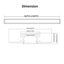 Load image into Gallery viewer, 73*18mm Trimless Recessed Architectural Gypsum Drywall Plaster LED Aluminum Strip Profile Channel Extrusion Track Fixture(DK-DP7318)