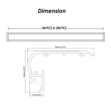 Load image into Gallery viewer, 80*50mm Aluminum LED Profile Stairs with Clip-in Milky Diffuser Cover for Strip Light (DK-MP8050)