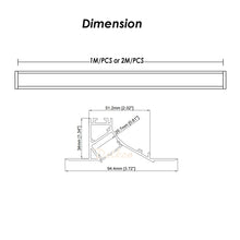 Load image into Gallery viewer, 94*34mm Wall Washer Aluminum LED Profil Architectural Drywall Plaster LED Strip Channel for Interior Lighting(DK-DP9434)