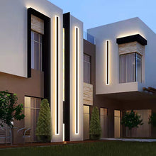 Afbeelding in Gallery-weergave laden, 2 PCS / Pack Long Strip Sconce Light Wall Lights Outdoor LED Lighting Villa Garden Pillar Porch Light Corridor Front Door Wall Lamp