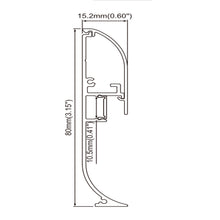 Ladda upp bild till gallerivisning, 15*80mm Black LED Skirting Light Aluminum Channel Profile for Toe Kick Line Baseboard Lighting (DK-MP1580)
