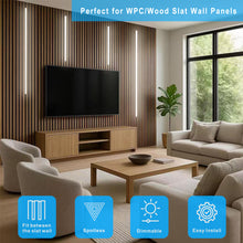 Load image into Gallery viewer, LED Wall Panel Lights Black,Wood Slat Wall Panel Strip Light,3000K Touchable Switch Dimmable LED Recessed Lighting for Living Room Bedroom Bathroom Stairs(Black-4PCS)
