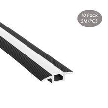 Carica l&#39;immagine nel visualizzatore di Gallery, 44*11mm Floor Carpet LED Strip Diffuser Aluminum Channel Profile for 12mm LED Strip Light(DK-RP4411)
