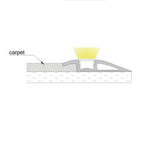 Carregar imagem no visualizador da galeria, 63*11mm Residential Floor LED Strip Diffuser Carpet Aluminum Channel Profile for 12mm LED Strip Light(DK-RP6311)
