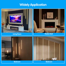 Load image into Gallery viewer, LED Wall Panel Lights Black,Wood Slat Wall Panel Strip Light,3000K Touchable Switch Dimmable LED Recessed Lighting for Living Room Bedroom Bathroom Stairs（Black-8PCS)

