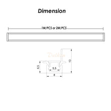 Cargar imagen en el visor de la galería, 8*13mm Super Slim Aluminum LED Profile for Cabinet with Flange Shield from Light Outward（DK-RP0813）
