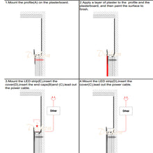 Load image into Gallery viewer, 119*18mm Indirect Lighting Trimless Recessed LED Profile Drywall Plaster-in with Light Strip Diffuser Cover(DK-DP11918)
