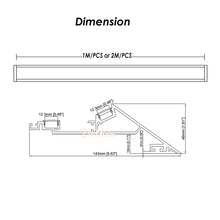 Load image into Gallery viewer, 143*46mm Cove Lighting Gypsum LED Profile Ceiling Indirect Drywall Aluminum LED Profile Lighting(DK-DP14346）
