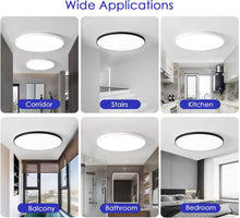 Load image into Gallery viewer, 12 Inch 24W LED Flush Mount Ceiling Light 5000K Daylight 120V Surface Mount Ceiling Light LED Flat Overhead Ceiling Light Fixture for Kitchen Bedroom Living Laundry Room
