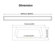 Ladda upp bild till gallerivisning, 15*6mm Slim Aluminum Profile LED with Milky Diffuser Lense Cover for Kitchen Under Cabinet Lighting（DK-MP1506）
