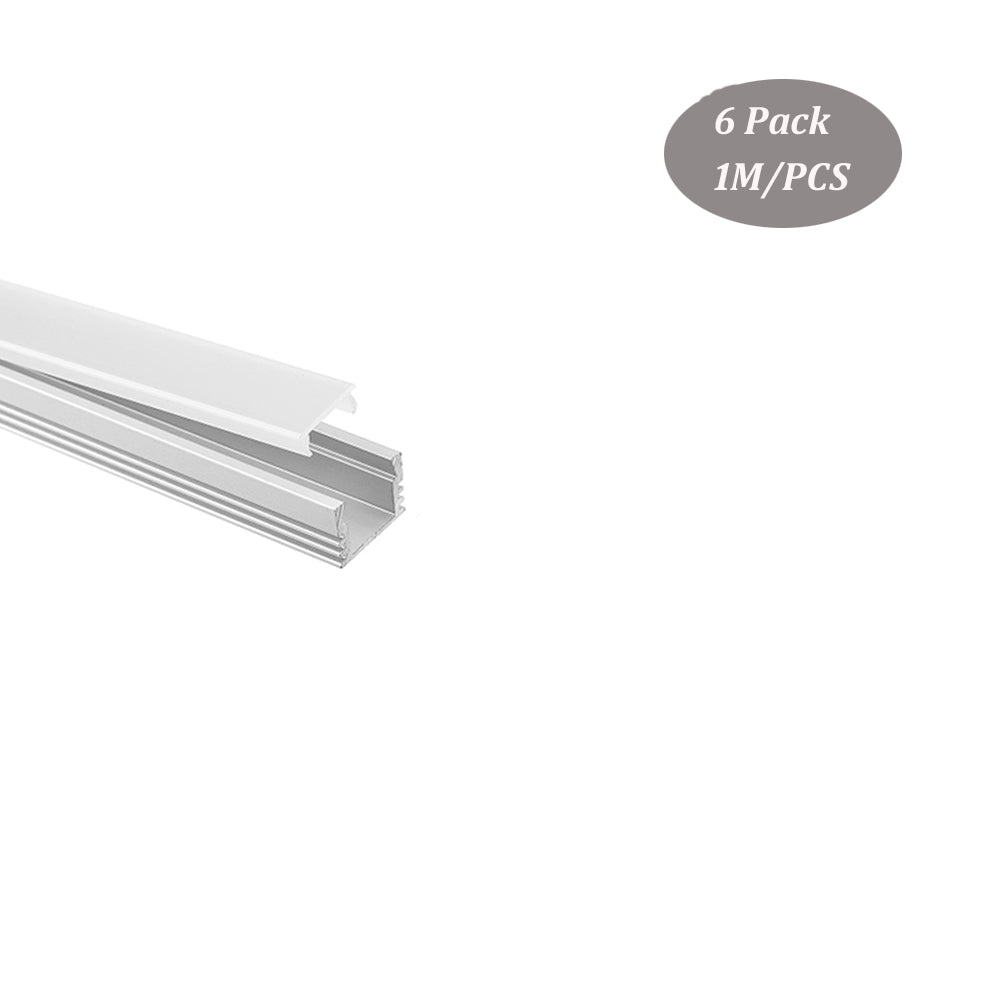 16*12mm U Shape Alu Profile LED with Milky Diffuser Lense Cover for Kitchen Under Cabinet Lighting （DK-MP1612）