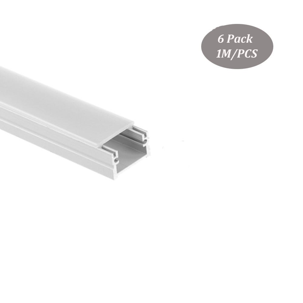 16*13mm Aluminum LED Profile for Floor with Clip-in Milky Diffuser Cover for Strip Light（DK-MP1613）