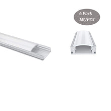 Cargar imagen en el visor de la galería, 17.5*7mm U-Shape Led Aluminum Channel Profile with Cover LED Channels and Diffusers with End Caps and Mounting Clips for Strip Light （DK-MP1707A）
