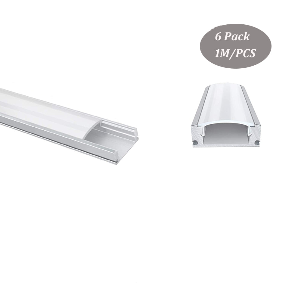 17.5*7mm U-Shape Led Aluminum Channel Profile with Cover LED Channels and Diffusers with End Caps and Mounting Clips for Strip Light （DK-MP1707A）